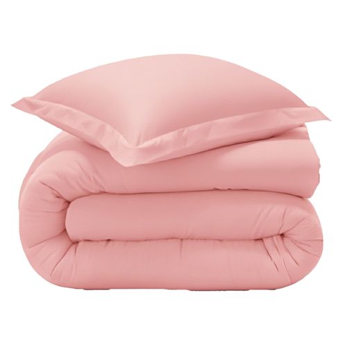 Housse De Couette 240x220 Rose Thé En Coton