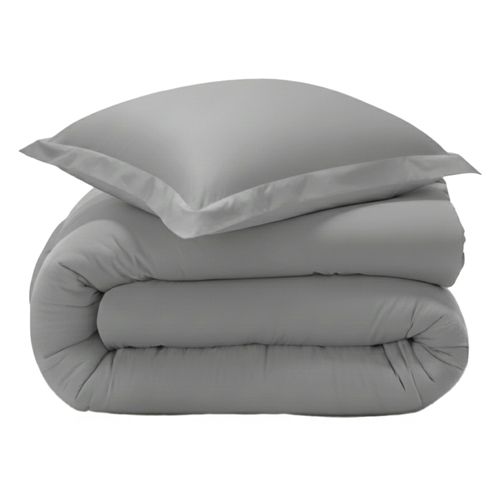 Housse De Couette 240x220 Gris Minéral En Coton