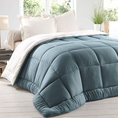 Couette Tempérée 200x200 Bleu Orage En Polyester