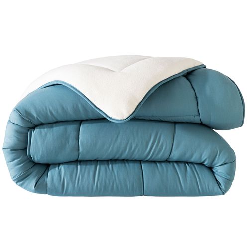 Couette Tempérée 260x240 Bleu Orage En Polyester
