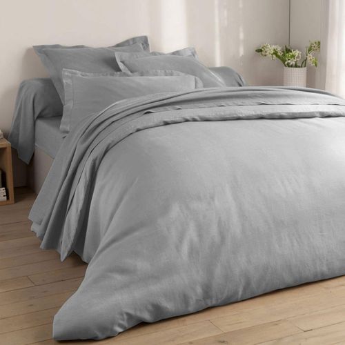 Taie Volant 50x70 Gris En Lin