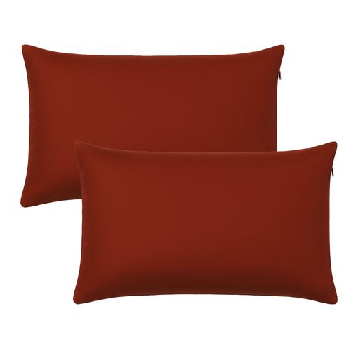 Housse De Coussin 35x60 Rouge Brique En Polyester