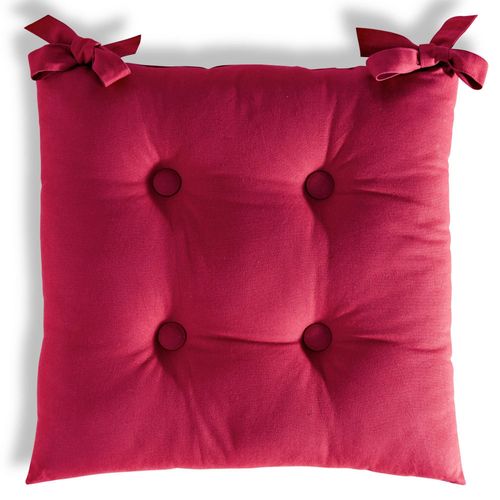 Lot de 2 Galettes 40x40 Rouge Cerise En Coton