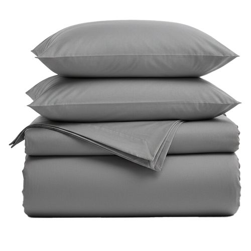 Housse De Couette 140x200 Gris En Coton