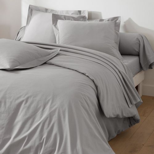 Housse De Couette 260x240 Gris En Coton