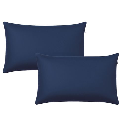 Housse De Coussin 35x60 Bleu En Polyester