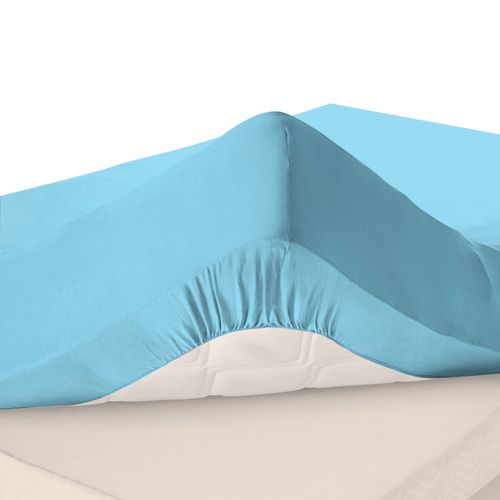 Drap-housse Grand Bonnet 140x200x32 Bleu Nuage En Coton