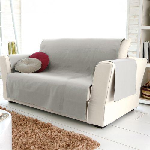 Protège Canapé 190x200 Gris Perle En Coton