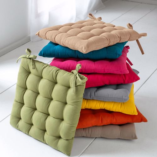 Lot de 2 Galettes 40x40 Vert Pistache En Coton