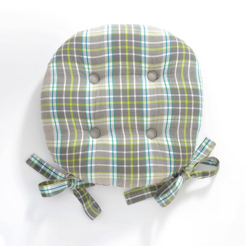 Lot De 2 Galette Rond Gris Perle En Coton