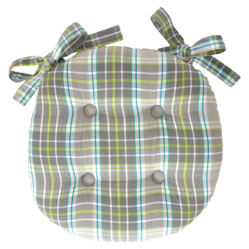 Lot De 2 Galette Rond Gris Perle En Coton