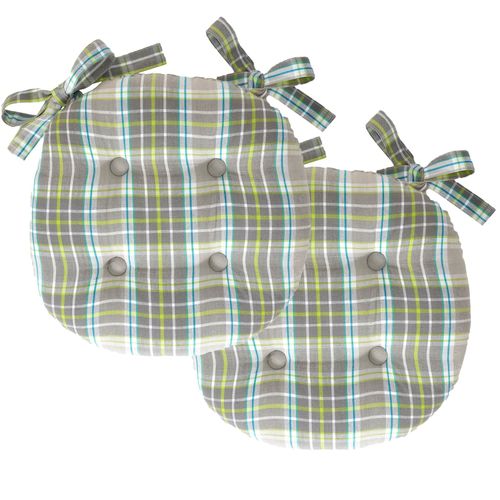 Lot De 2 Galette Rond Gris Perle En Coton