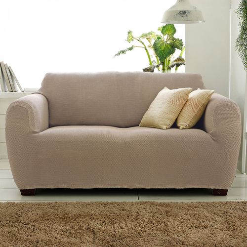 Housse Canapé 2 Places Beige En Polyester