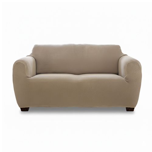 Housse Canapé 2 Places Beige En Polyester