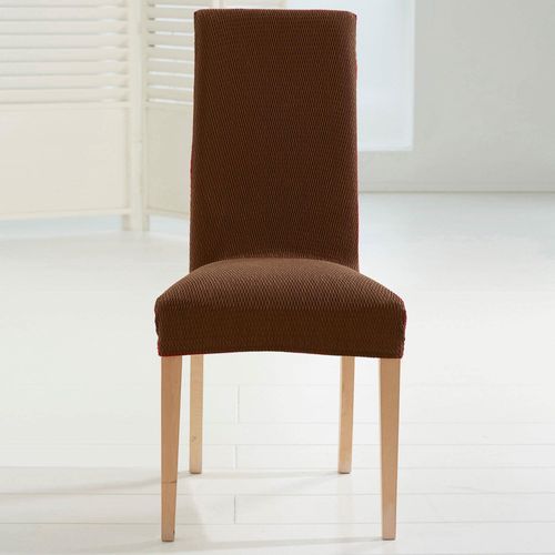 Housse De Chaise 50x50 Marron Noisette En Polyester