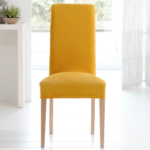 Housse De Chaise 50x50 Jaune Miel En Polyester