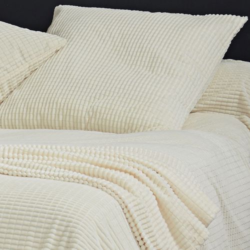 Jeté De Lit 230x245 Blanc Écru En Polyester