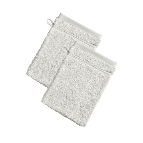 Lot De 2 Gant De Toilette 15x21 Gris Brume En Coton