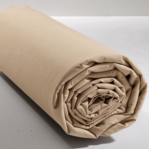 Drap-housse Tête Et Pied Reglable 140x190x28 Beige Sable En Coton