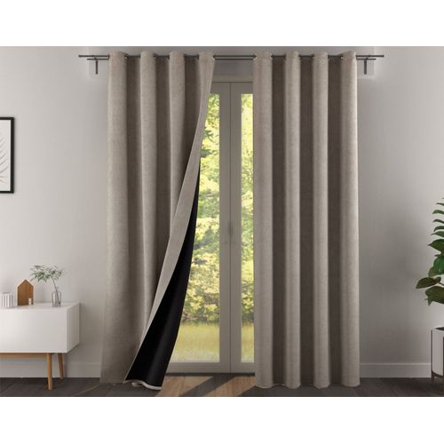 Rideau Occultant 140x260 Naturel En Polyester