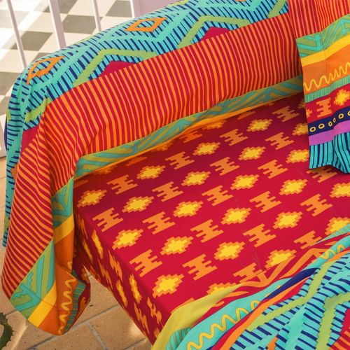 Drap-housse 90x190x28 Multicolore En Coton