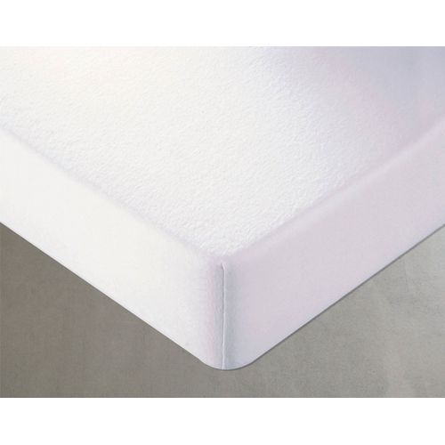 Protège Matelas Grands Bonnets 180x200x30 Blanc En Coton