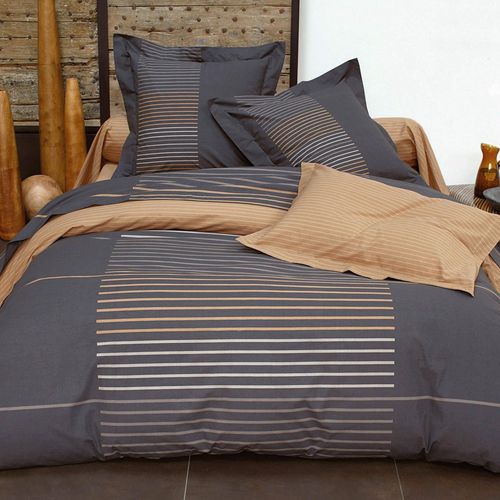 Housse De Couette 140x200 Gris En Coton