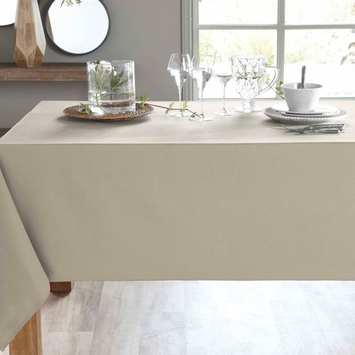 Nappe Ronde 180 Cm Beige En Coton