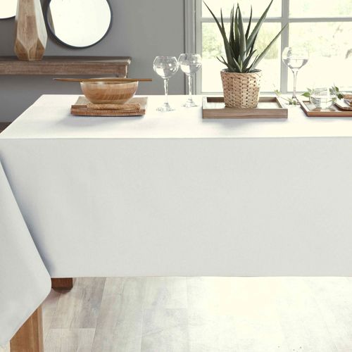 Nappe Ronde 235 Cm Blanc En Coton