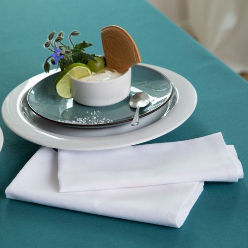 Nappe Ronde 235 Cm Blanc En Coton