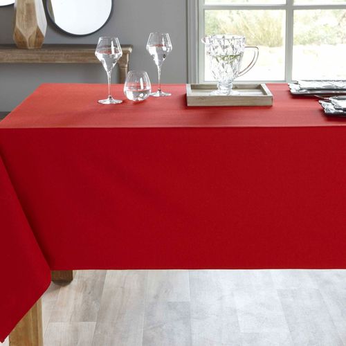 Nappe Ronde 180 Cm Rouge En Coton