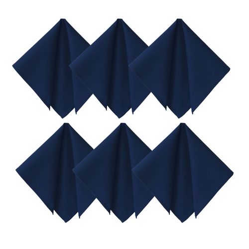 Serviette De Table 43x43 Bleu Marine En Coton