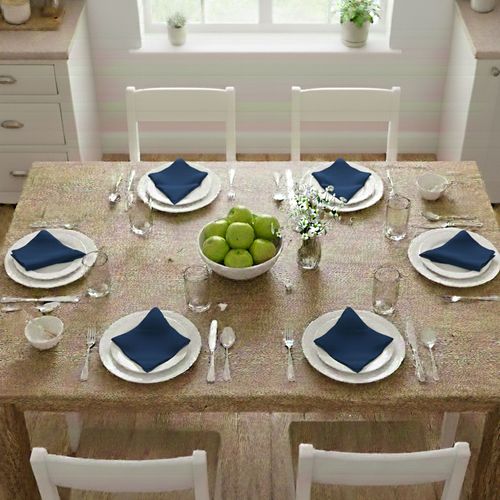 Serviette De Table 43x43 Bleu Marine En Coton
