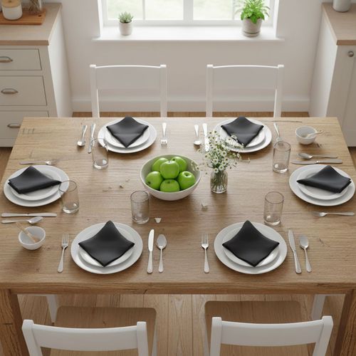 Serviette De Table 43x43 Gris Anthracite En Coton