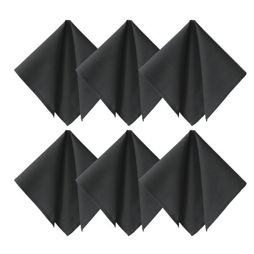 Serviette De Table 43x43 Gris Anthracite En Coton