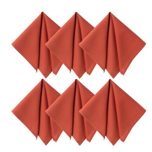 Serviette De Table 43x43 Orange Terracotta En Coton