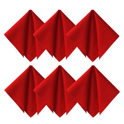 Serviette De Table 43x43 Rouge En Coton