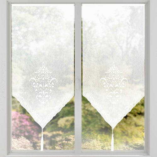 Voilage Pointe 58x60 Blanc En Polyester