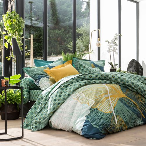 Taie Volant 63x63 Vert En Coton