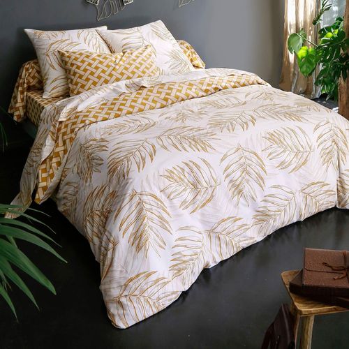 Drap-housse 90x190x28 Jaune Doré En Coton