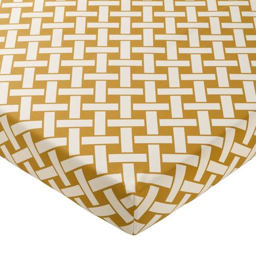 Drap-housse 160x200x28 Jaune Doré En Coton