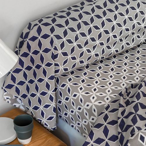 Drap-housse 90x190x28 Gris En Coton