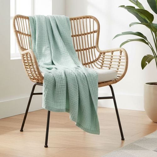 Housse De Coussin 40x40 Vert D'eau En Coton