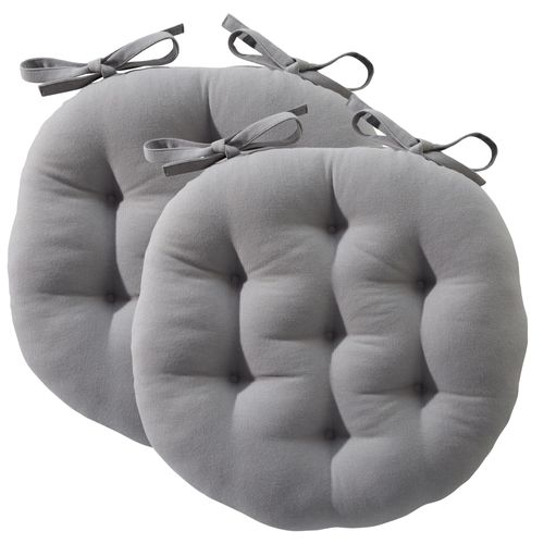 Lot de 2 Galettes Rond Gris En Coton