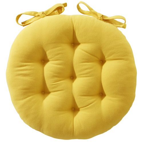 Lot de 2 Galettes Rond Jaune En Coton
