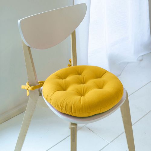 Lot de 2 Galettes Rond Jaune En Coton