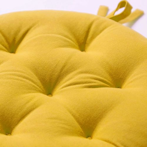 Lot de 2 Galettes Rond Jaune En Coton