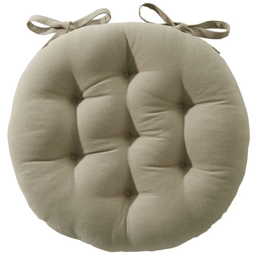 Lot de 2 Galettes Rond Marron Taupe En Coton