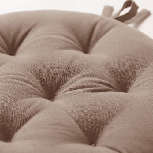 Lot de 2 Galettes Rond Marron Taupe En Coton