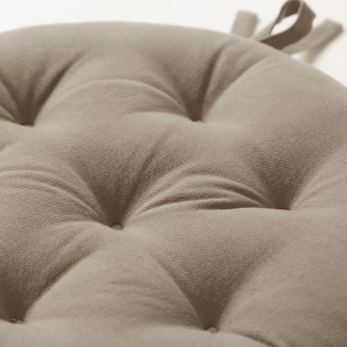 Lot de 2 Galettes Rond Marron Taupe En Coton